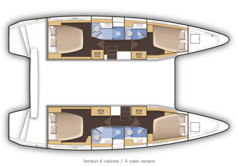 New Sail Catamaran for Sale 2017 Lagoon 42 Layout & Accommodations